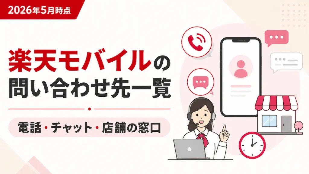 楽天モバイルの電話・チャット・店舗問い合わせ窓口を整理した案内画像